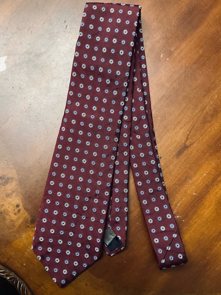 Brooks Brothers Mens Burgundy Patterned Silk Tie  Brand